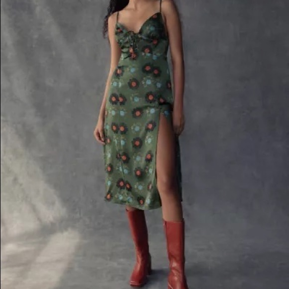 Urban Outfitters Dresses Urban Outfitters Mariah Laceup Midi Slip